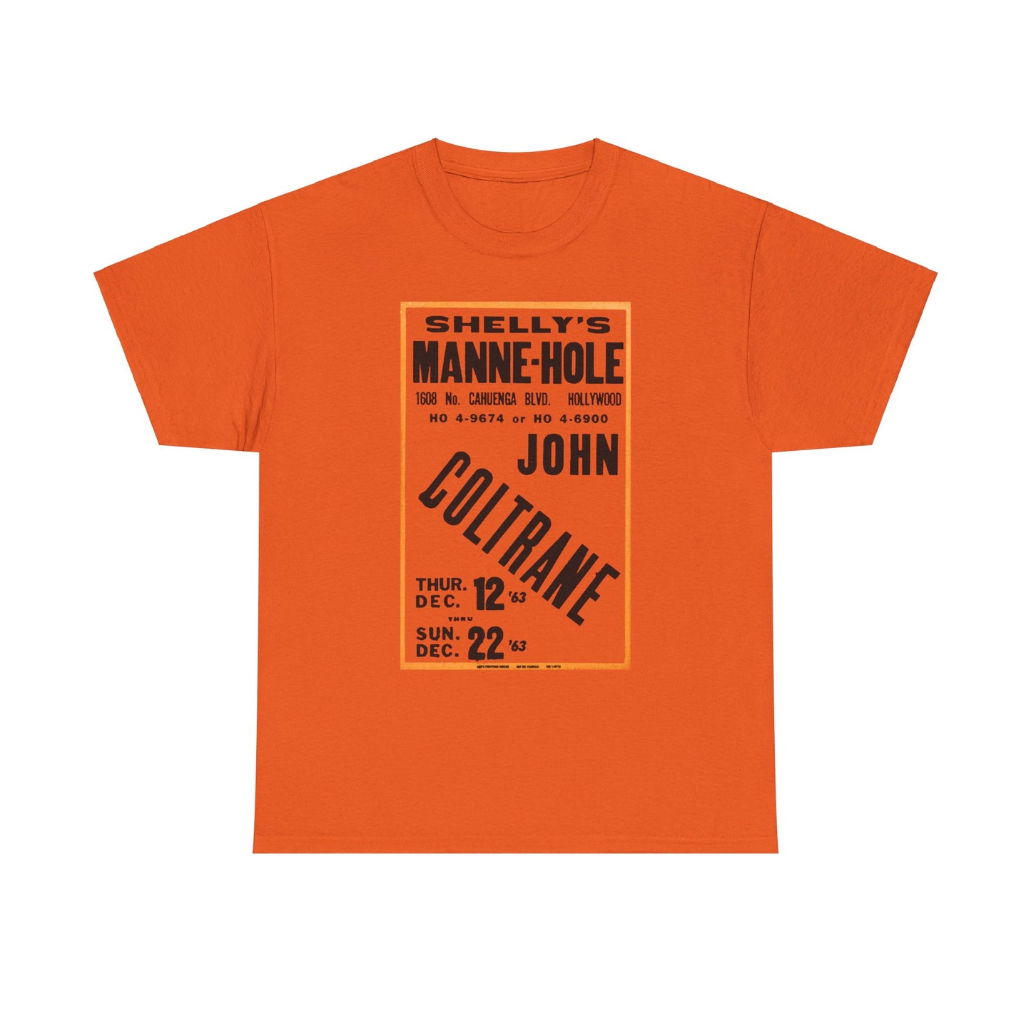 Concert Poster Tee #189: John Coltrane Shelly's Manne Hole Hollywood