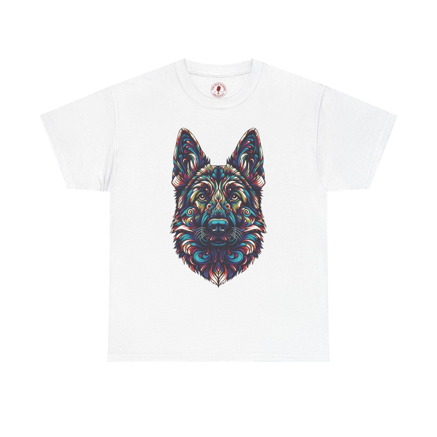 Psychedelic German Shepherd Dog Tee, Unisex T-Shirt, Colorful Animal Casual