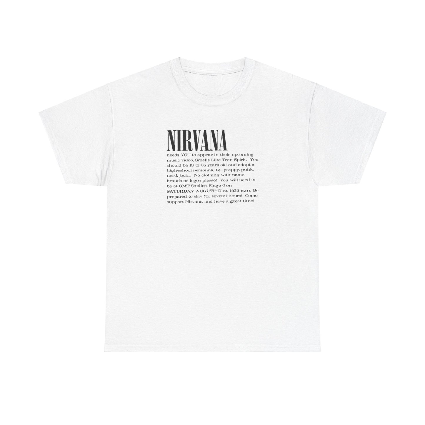 Retro Tee #209: Nirvana Smells Like Teen Spirit Casting Call