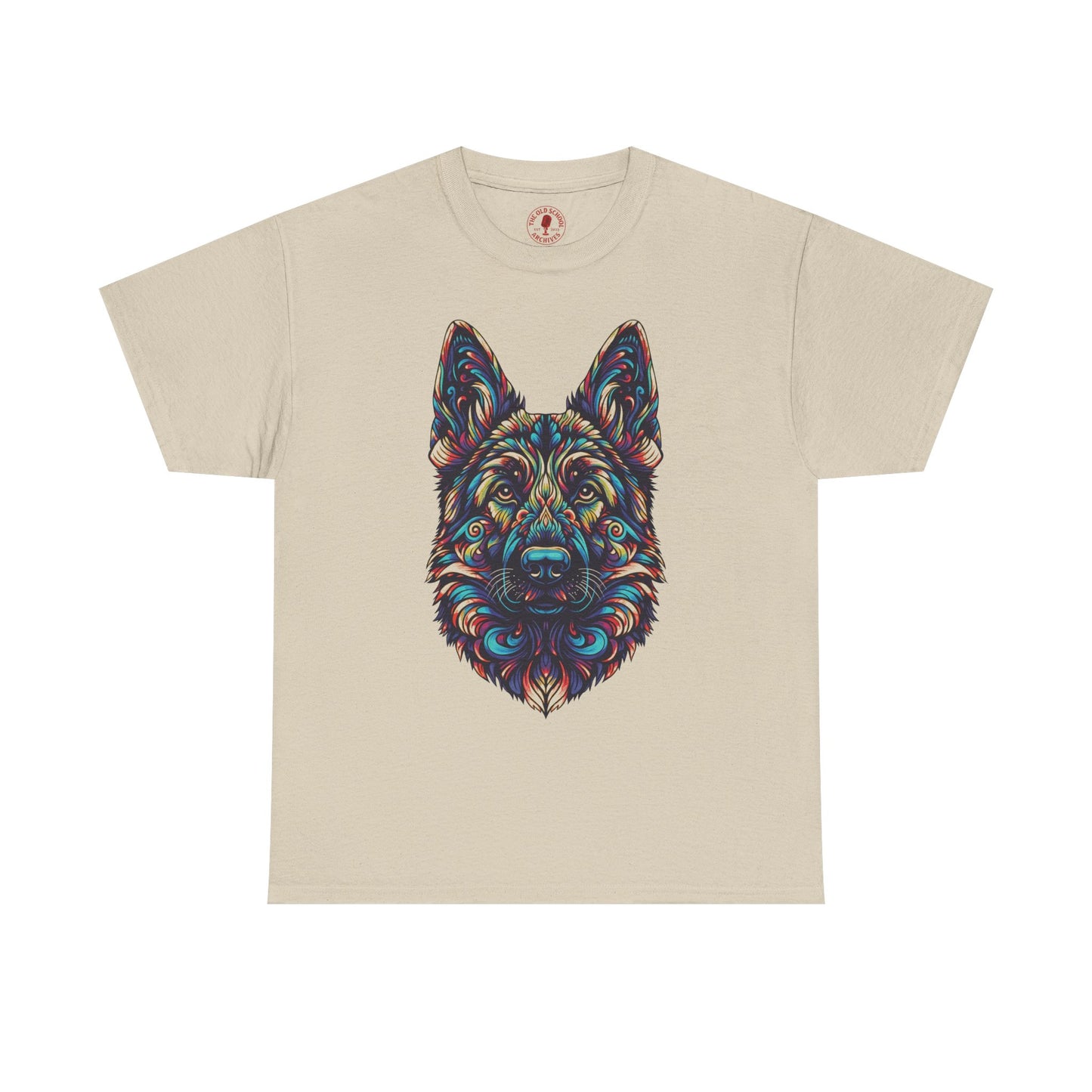 Psychedelic German Shepherd Dog Tee, Unisex T-Shirt, Colorful Animal Casual