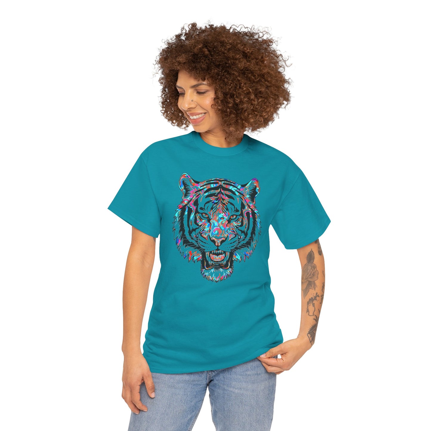 Cosmic Tiger Unisex Heavy Cotton Tee Statement Shirt