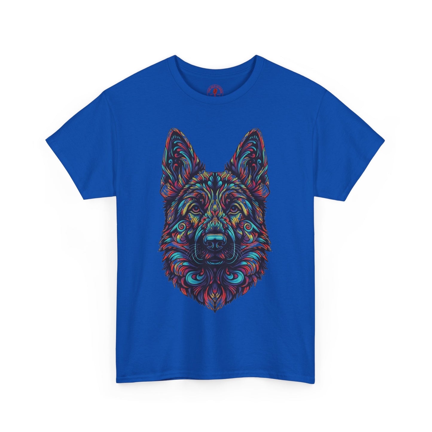 Psychedelic German Shepherd Dog Tee, Unisex T-Shirt, Colorful Animal Casual