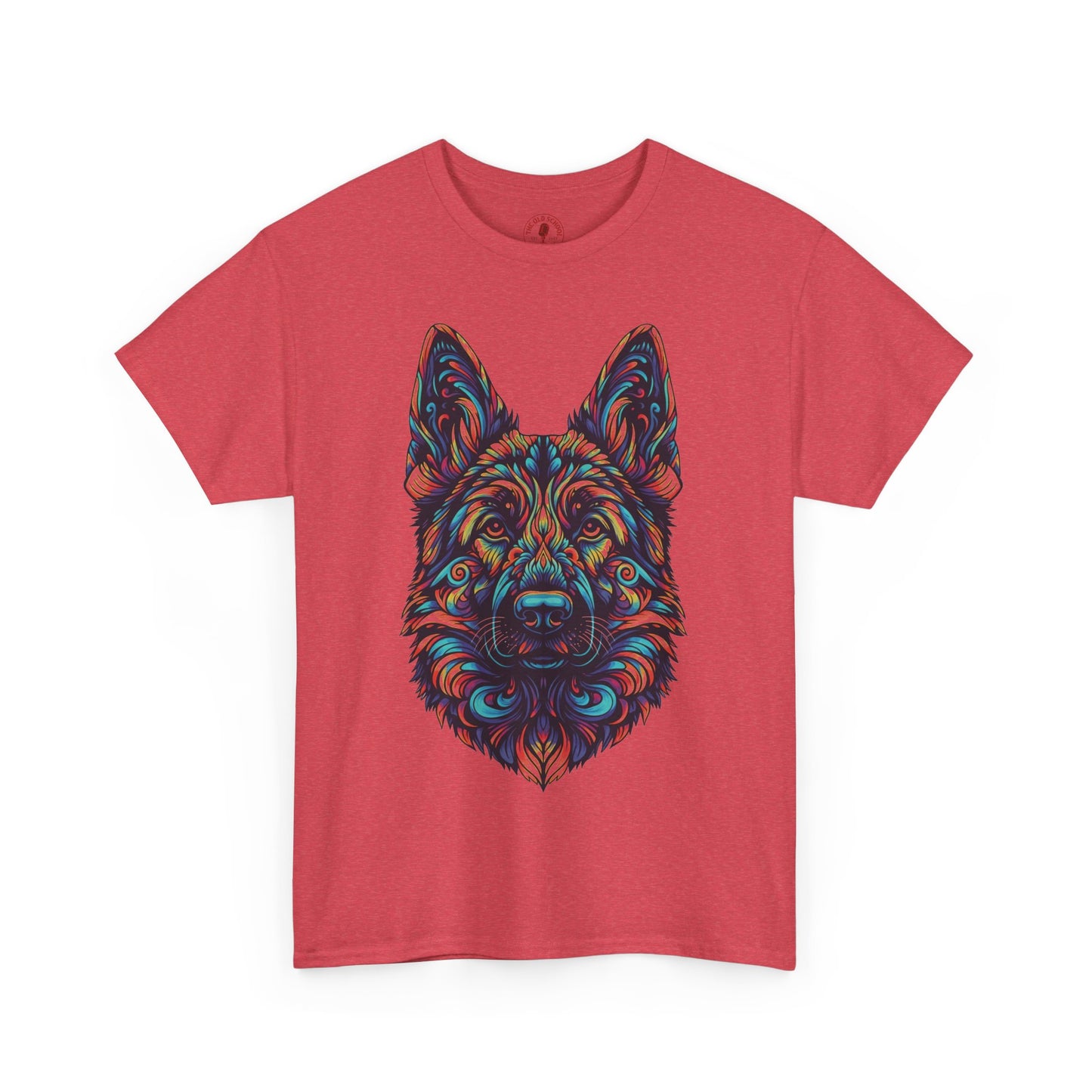 Psychedelic German Shepherd Dog Tee, Unisex T-Shirt, Colorful Animal Casual
