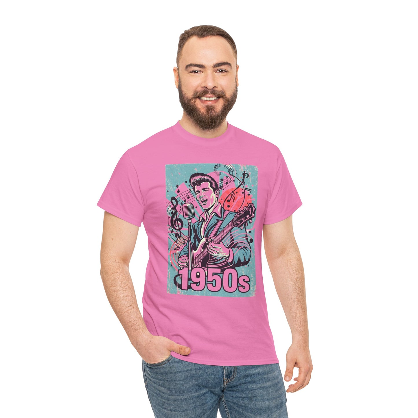1950s Rock N Roll Tee, Unisex Heavy Cotton T-Shirt, Casual Statement Wear