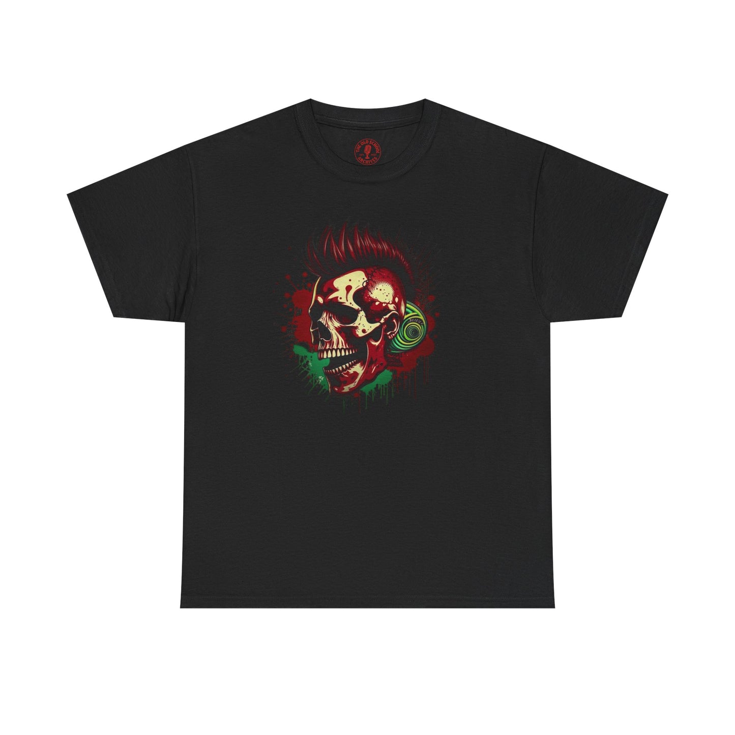 Mohawk Skull Unisex Heavy Cotton Tee Statement Shirt