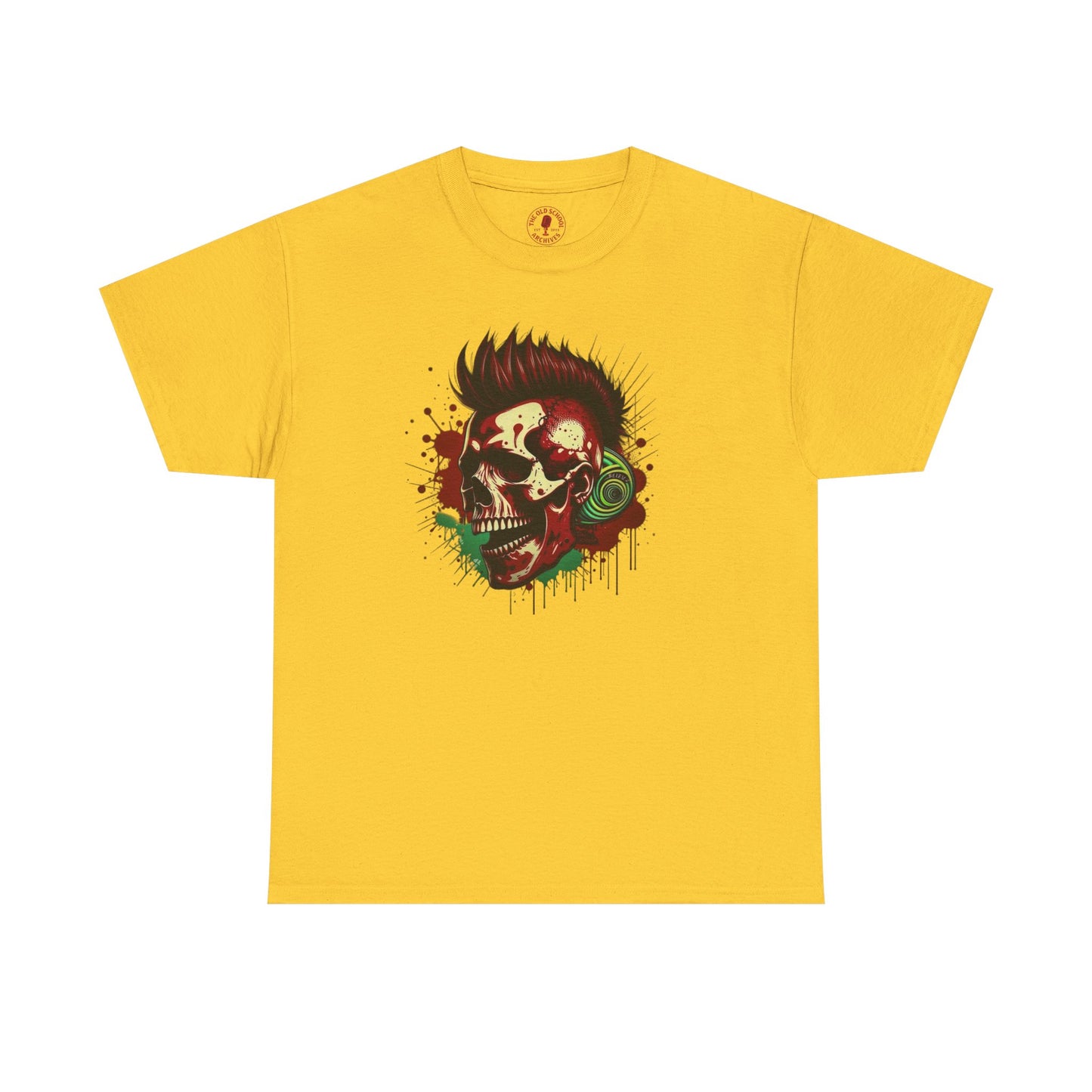 Mohawk Skull Unisex Heavy Cotton Tee Statement Shirt