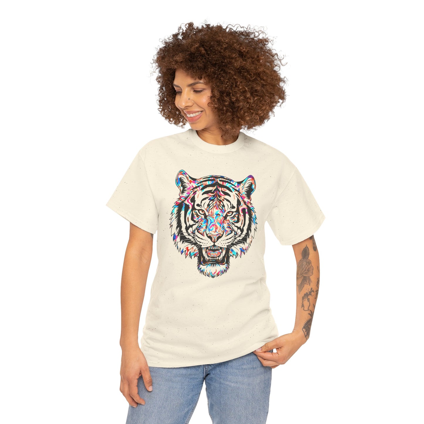Cosmic Tiger Unisex Heavy Cotton Tee Statement Shirt
