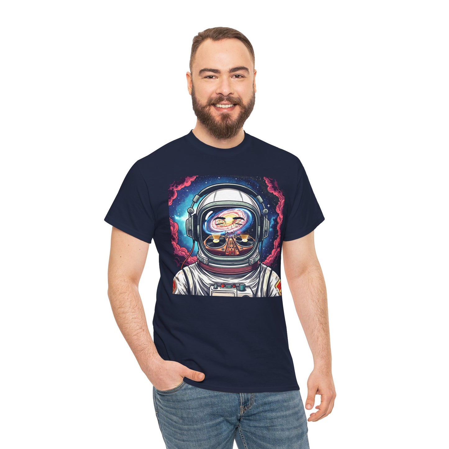 DJ Spaceman Tee, Unisex Heavy Cotton T-Shirt, Casual Statement Wear