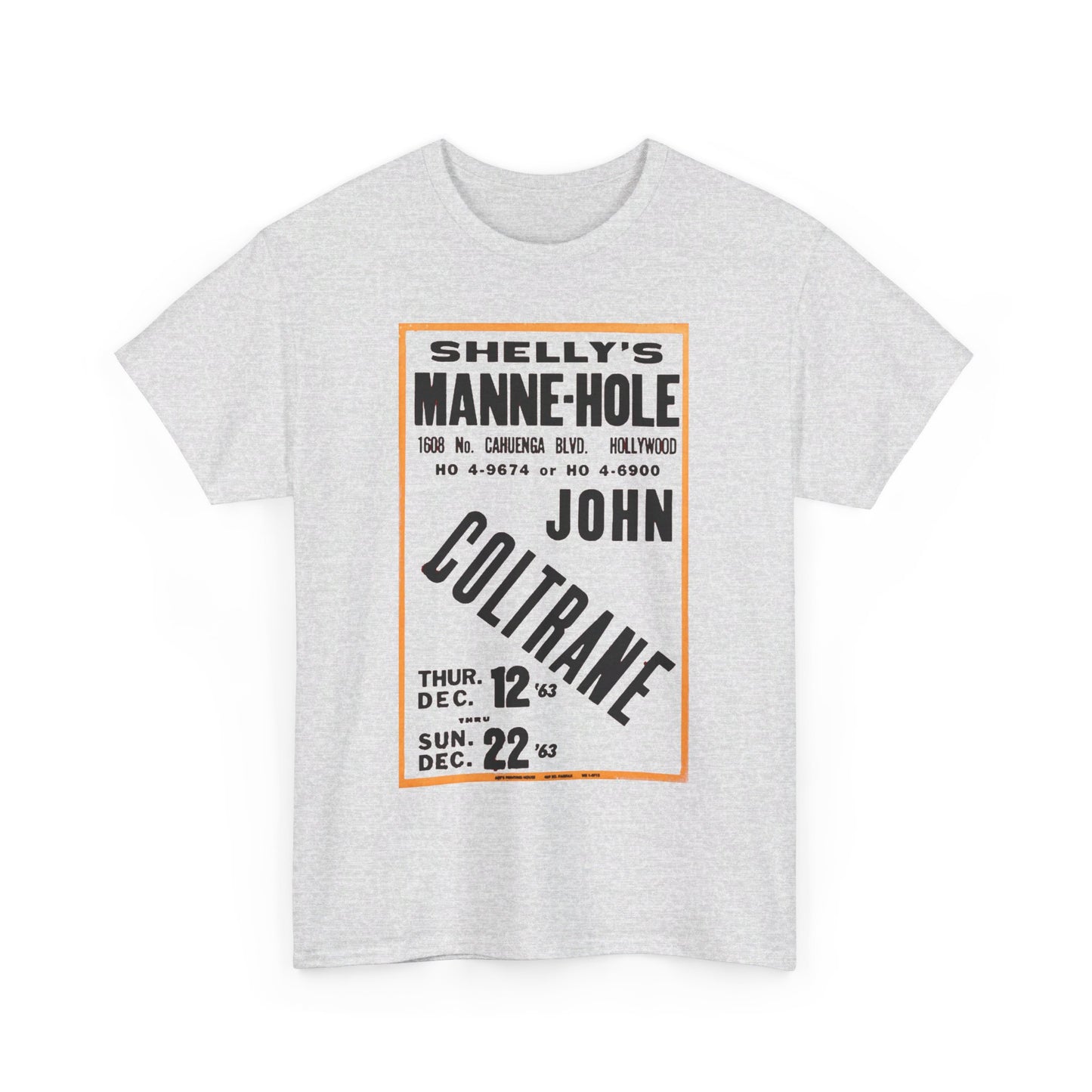 Concert Poster Tee #189: John Coltrane Shelly's Manne Hole Hollywood